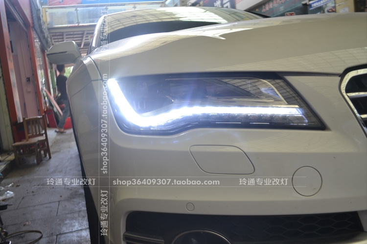 上海奧迪A7原車燈改裝頂配全LED大燈總成 電腦編程