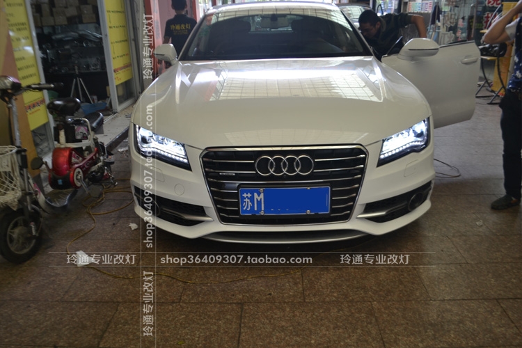 上海奧迪A7原車燈改裝頂配全LED大燈總成 電腦編程