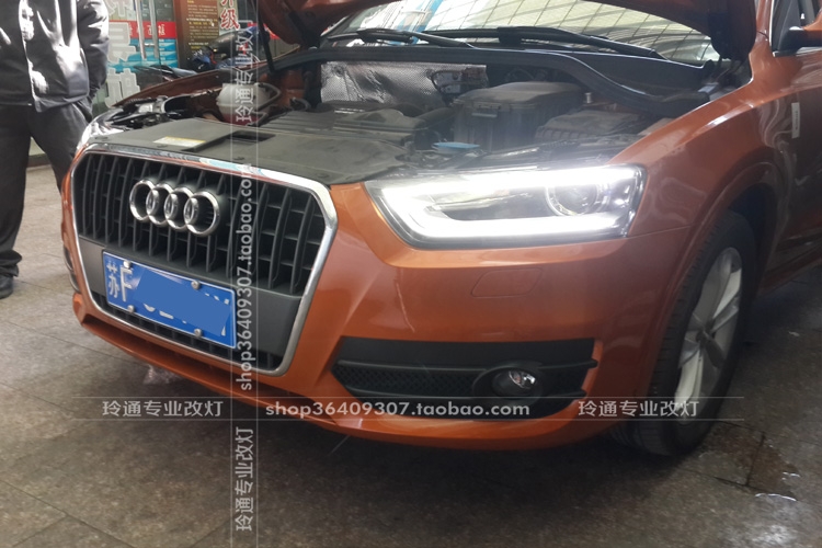 上海奧迪Q3原車鹵素?zé)舾难b原廠高配雙光透鏡氙氣大燈總成 電腦編程解碼
