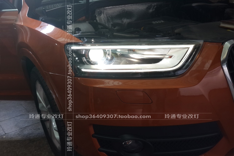 上海奧迪Q3原車鹵素?zé)舾难b原廠高配雙光透鏡氙氣大燈總成 電腦編程解碼