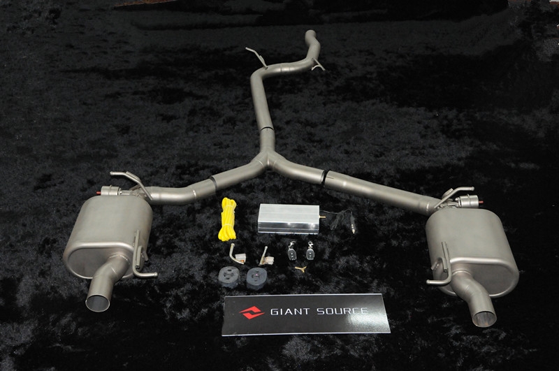 新款?yuàn)W迪A4改裝香港giantsource遙控閥門(mén)排氣中尾段 巨源排氣