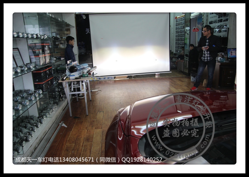 成都昂克賽拉改裝海拉5透鏡歐司朗氙氣燈紅色惡魔眼