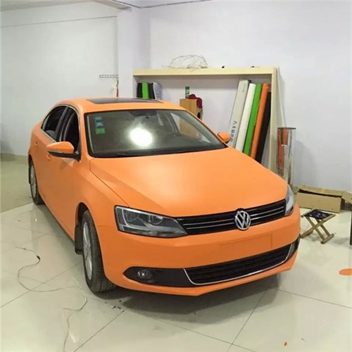 濰坊邁騰全車改色，變身亞光橙