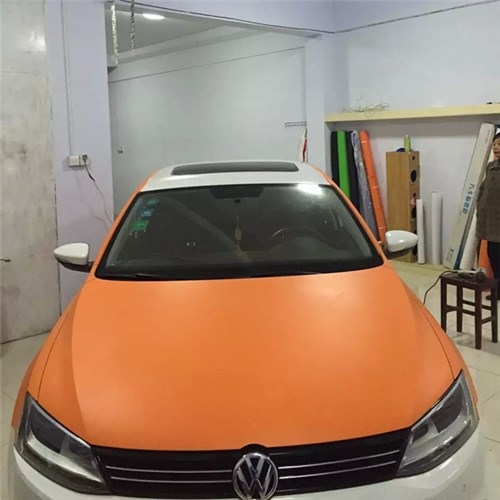 濰坊邁騰全車改色，變身亞光橙