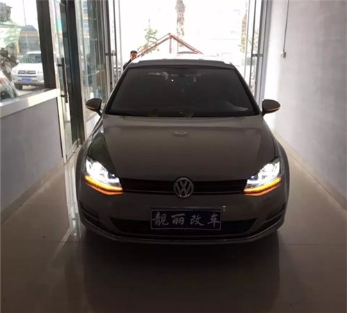 濰坊高爾夫七換雙u大燈總成，瞬間高大上