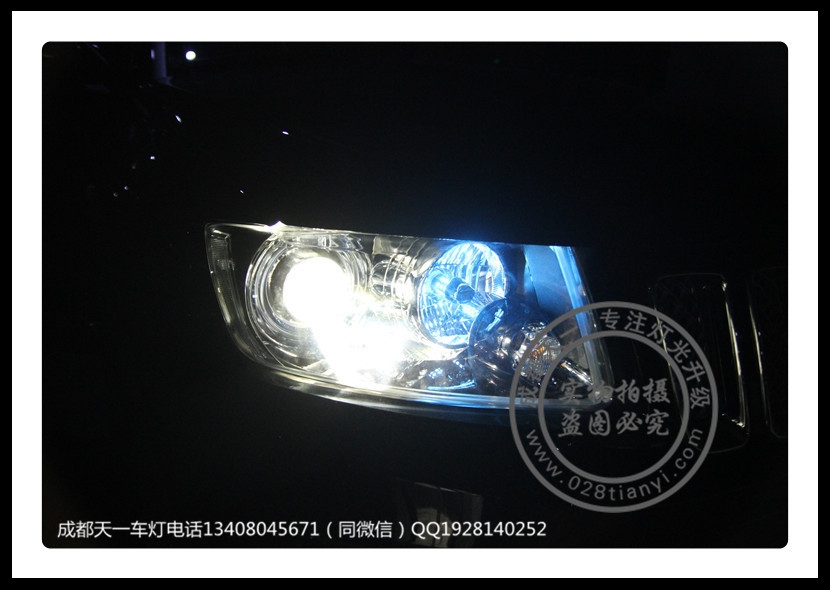 成都jeep指南者改燈車燈改裝Q5雙光透鏡歐司朗氙氣燈原裝位法雷奧安定器