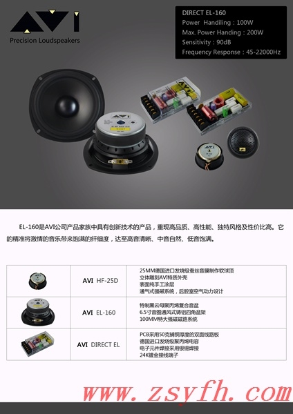加拿大AVI汽車音響EL-160兩分頻