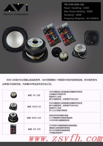 加拿大AVI汽車音響B(tài)SM-160三分頻