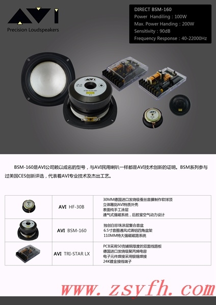 加拿大AVI汽車音響B(tài)SM-160兩分頻