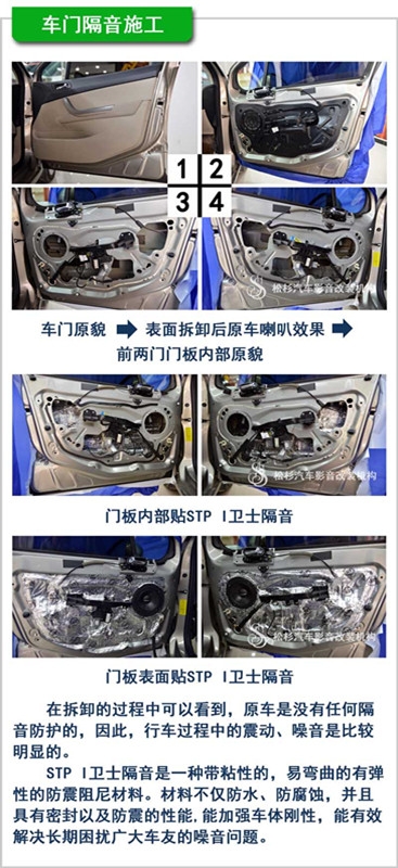 武漢松杉汽車音響改裝東風(fēng)標(biāo)致408升級意大利珊瑚音響+俄羅斯STP隔音