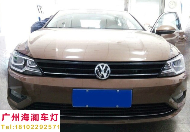 【廣州海瀾車燈】-大眾凌渡升級精剛Q5雙光透鏡+導(dǎo)光淚眼