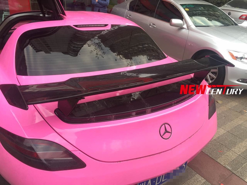新款奔馳SLS改裝碳纖維雙層尾翼 SLS AMG高架尾翼R197尾翼