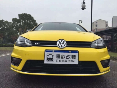 高7 R-line換裝HEXIS亮光黃+艾巴赫短簧