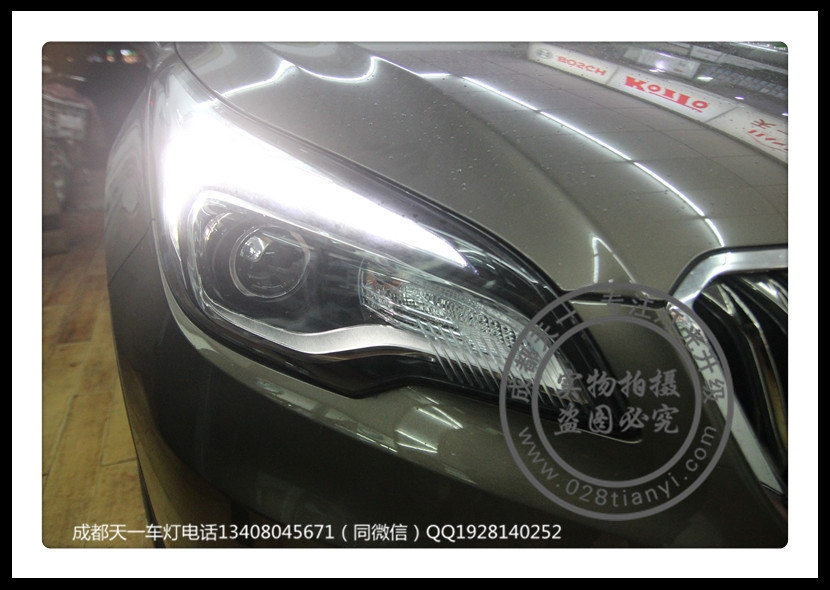 成都昂科威改車燈升級氙氣燈雙光透鏡