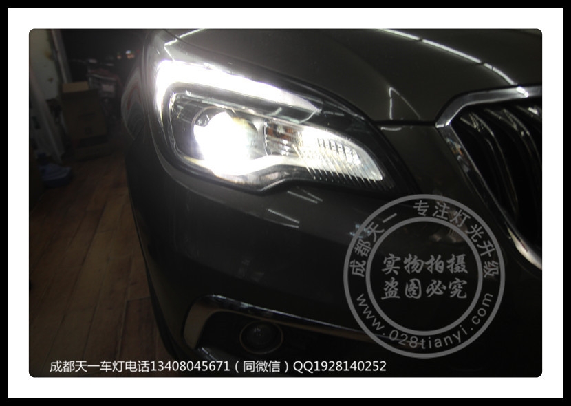 成都昂科威改車燈升級氙氣燈雙光透鏡