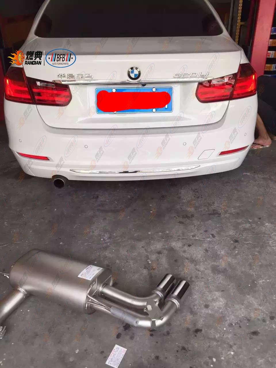寶馬F30升級單邊雙出原裝位REMUS排氣管中尾段