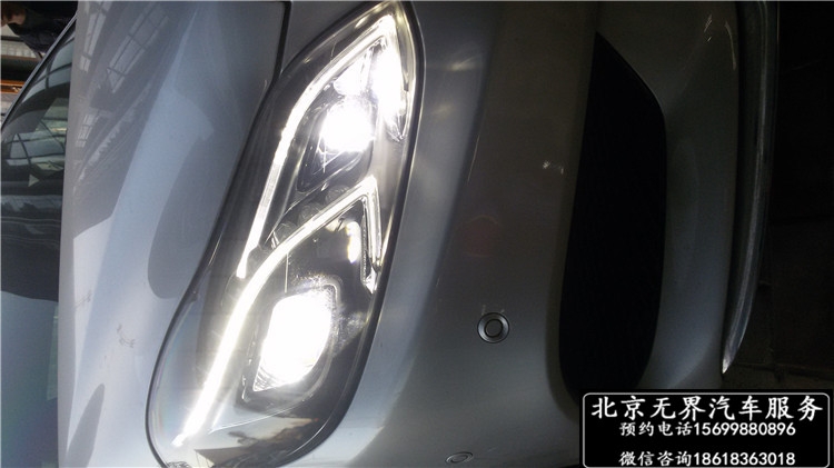 奔馳E260改原廠智能隨動LED大燈 電尾門 盲點輔助