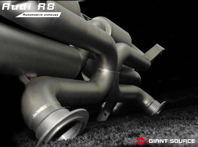 新款奧迪R8改裝香港巨源giantsource遙控閥門中尾段Audi排氣