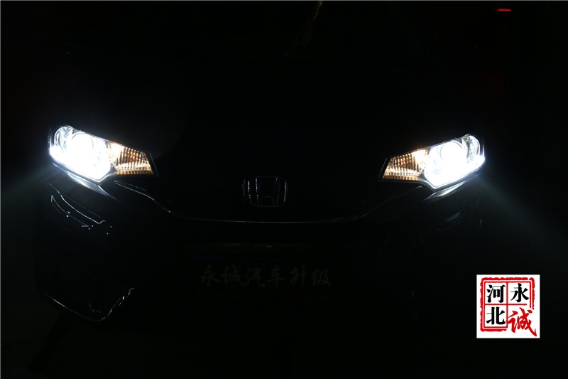 【石家莊永誠改燈】本田飛度改裝飛利浦4300K氙氣燈，Q5小糸透鏡