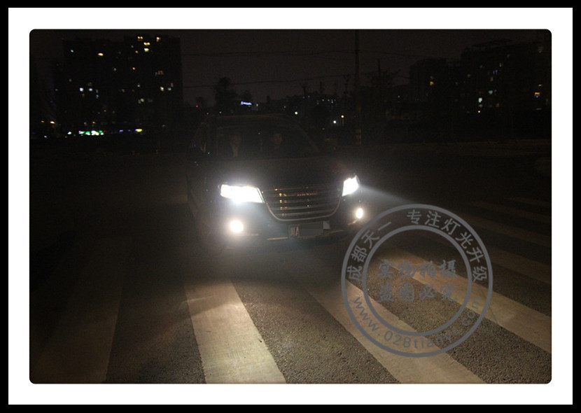 成都哈弗H6改車燈升級Q5雙光透鏡歐司朗氙氣燈