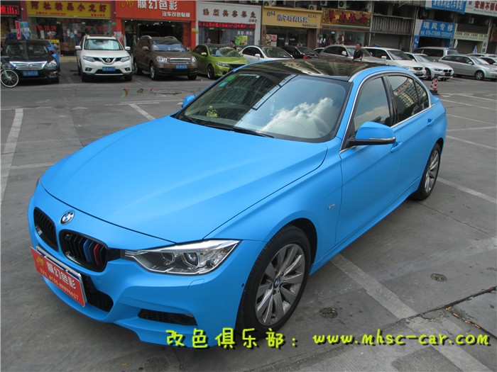 寶馬328全車貼膜改顏色 車身改色貼膜 汽車改色膜
