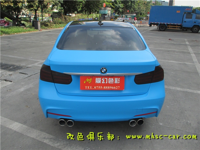 寶馬328全車貼膜改顏色 車身改色貼膜 汽車改色膜