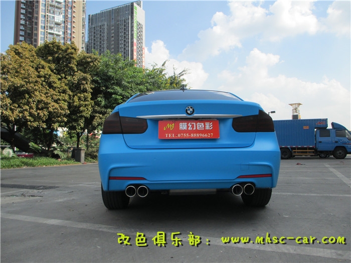 寶馬328全車貼膜改顏色 車身改色貼膜 汽車改色膜