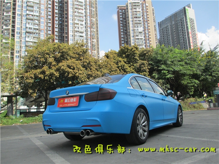 寶馬328全車貼膜改顏色 車身改色貼膜 汽車改色膜