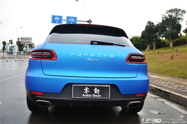 保時捷邁卡 改色貼膜太空藍--湖南長沙保時捷車身貼膜