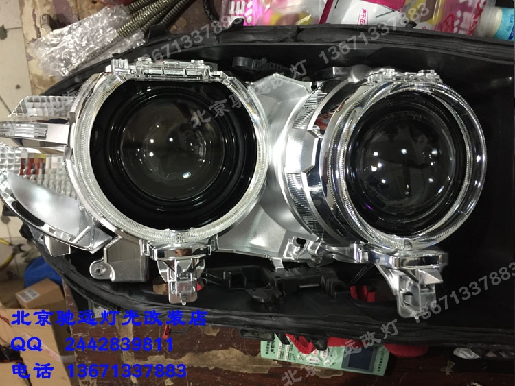 寶馬525 改裝車燈 改裝透鏡 氙氣燈 北京改燈