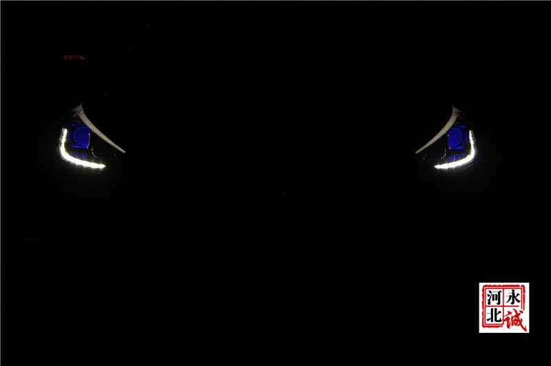 【永诚汽车】邢台专业改灯，现代IX35改装Q5透镜+国产岩崎氙气灯+蓝色恶魔眼