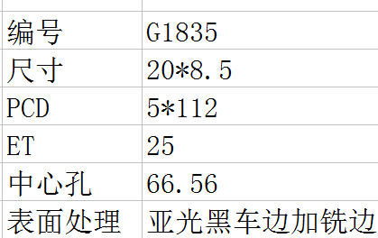 進(jìn)口輪轂GIOVANNA-1835黑色車邊銑槽