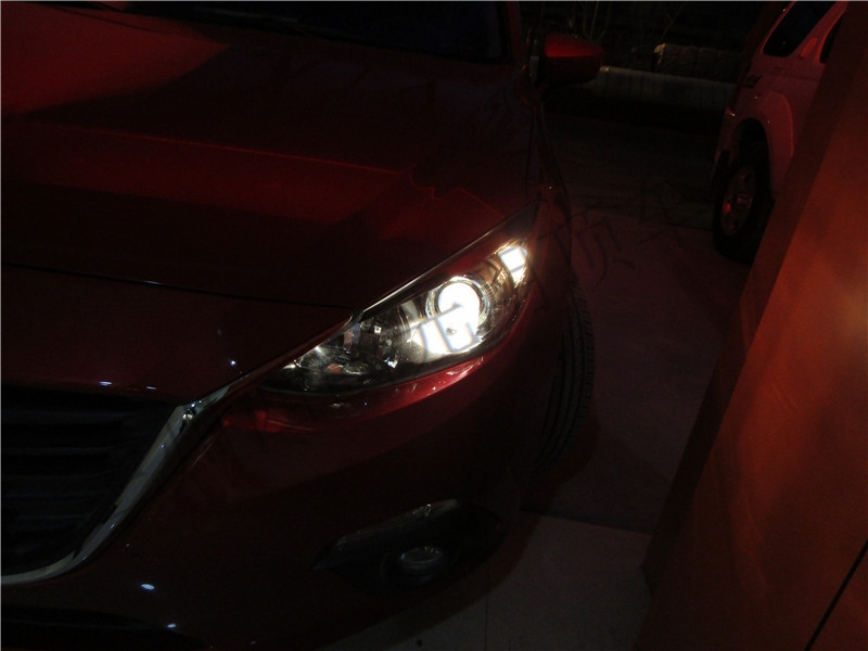兰州车灯改装升级就来光明顶车灯--马自达昂克赛拉升级氙气总成