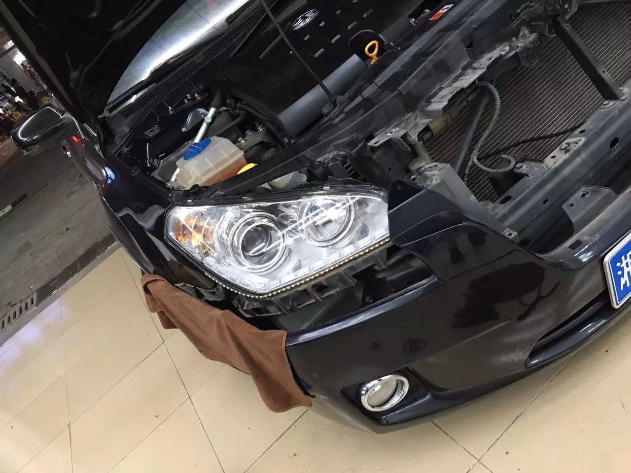 奔騰b50燈光升級(jí)q5透鏡