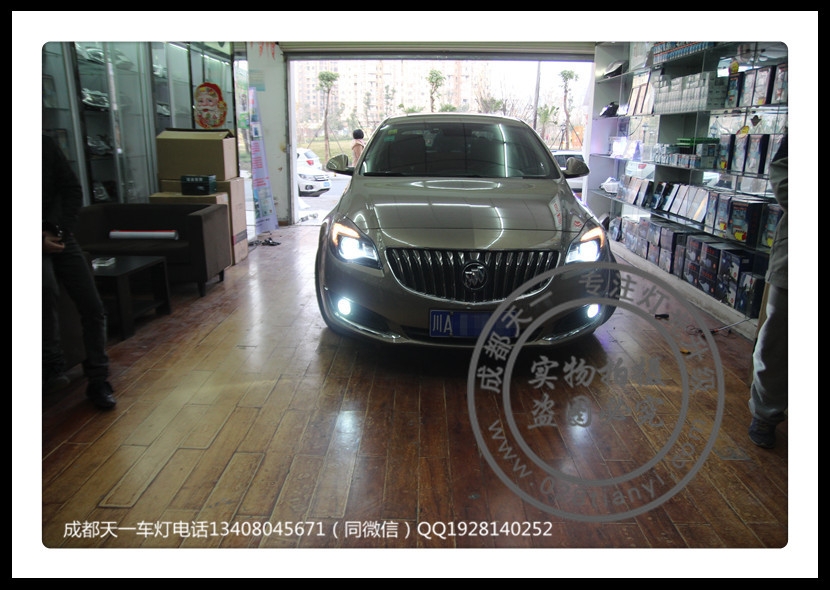 成都君威改裝車燈升級(jí)氙氣燈雙光透鏡日行燈