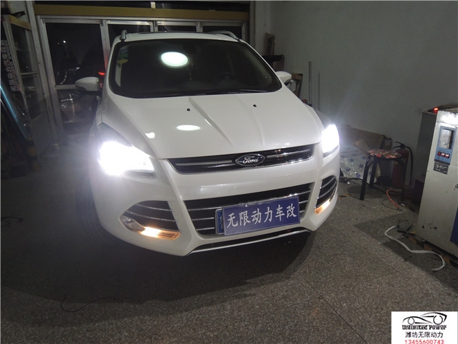 濰坊福特翼虎改燈,改裝LED天使眼