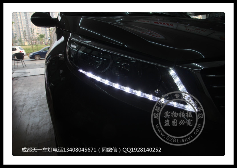 成都智跑改裝車燈升級(jí)氙氣燈雙光透鏡LED日行燈