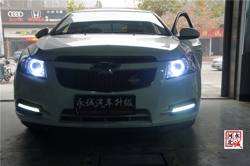 【永誠汽車】石家莊專業(yè)改燈，科魯茲改裝Q5透鏡+歐司朗CBI氙氣燈+歐司朗安定