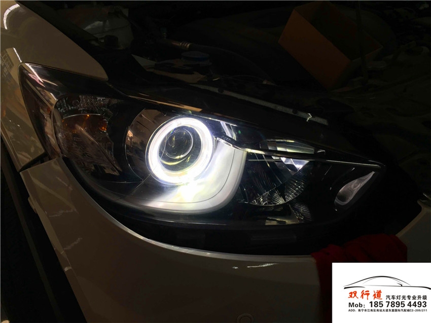 雙行道車燈改裝-CX-5升級Q5雙光透鏡