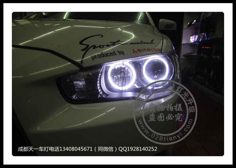 成都翼神改裝車(chē)燈升級(jí)氙氣燈雙光透鏡天使眼