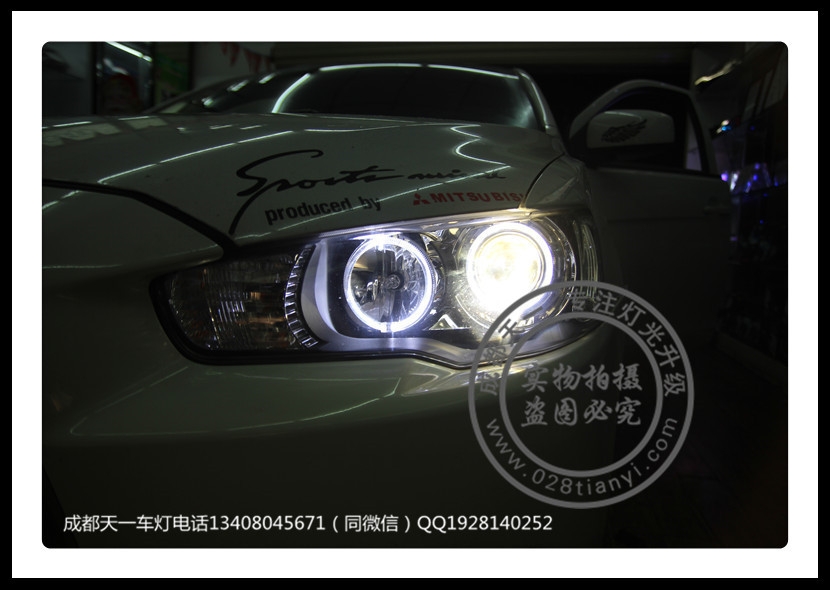 成都翼神改裝車(chē)燈升級(jí)氙氣燈雙光透鏡天使眼