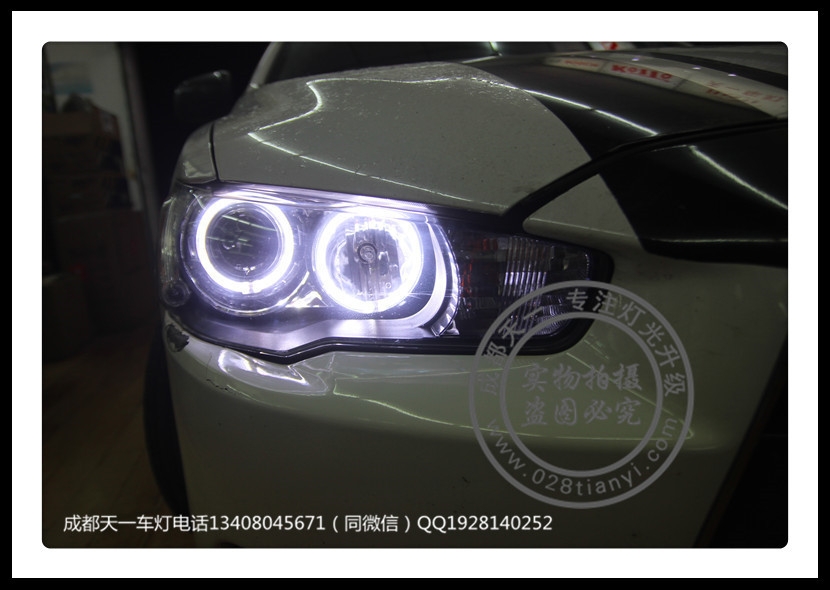 成都翼神改裝車(chē)燈升級(jí)氙氣燈雙光透鏡天使眼