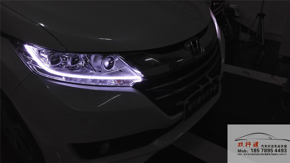 南寧雙行道車燈改裝-全新奧德賽LED大燈升級(jí)海拉5