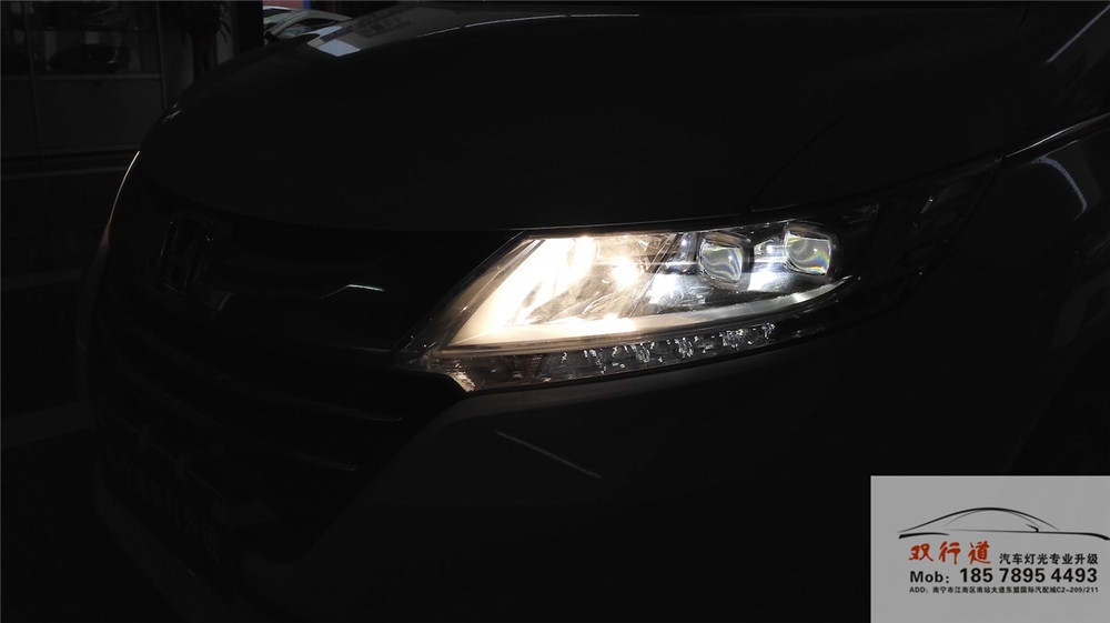 南寧雙行道車燈改裝-全新奧德賽LED大燈升級(jí)海拉5