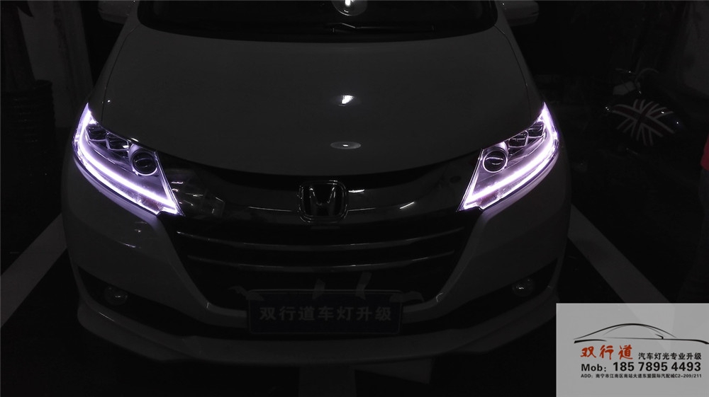 南寧雙行道車燈改裝-全新奧德賽LED大燈升級(jí)海拉5