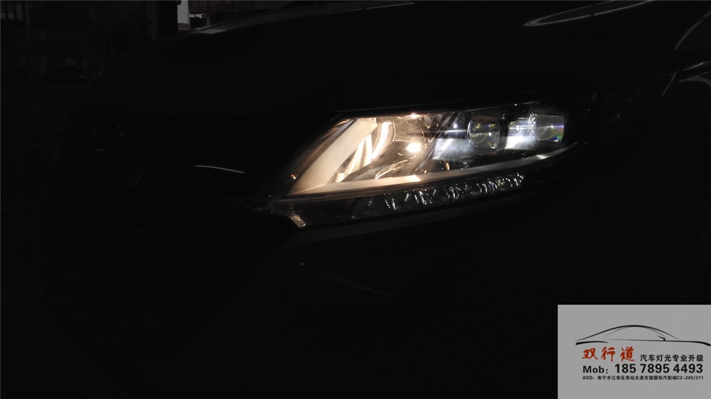 南寧雙行道車燈改裝-全新奧德賽LED大燈升級(jí)海拉5