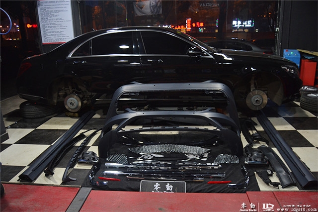 奔馳S320L改裝S65包圍，卡鉗噴漆 --湖南長(zhǎng)沙專業(yè)奔馳改裝