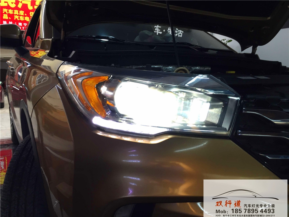 南寧雙行道車燈改裝-傳褀GS4升級巖崎海拉5雙光透鏡