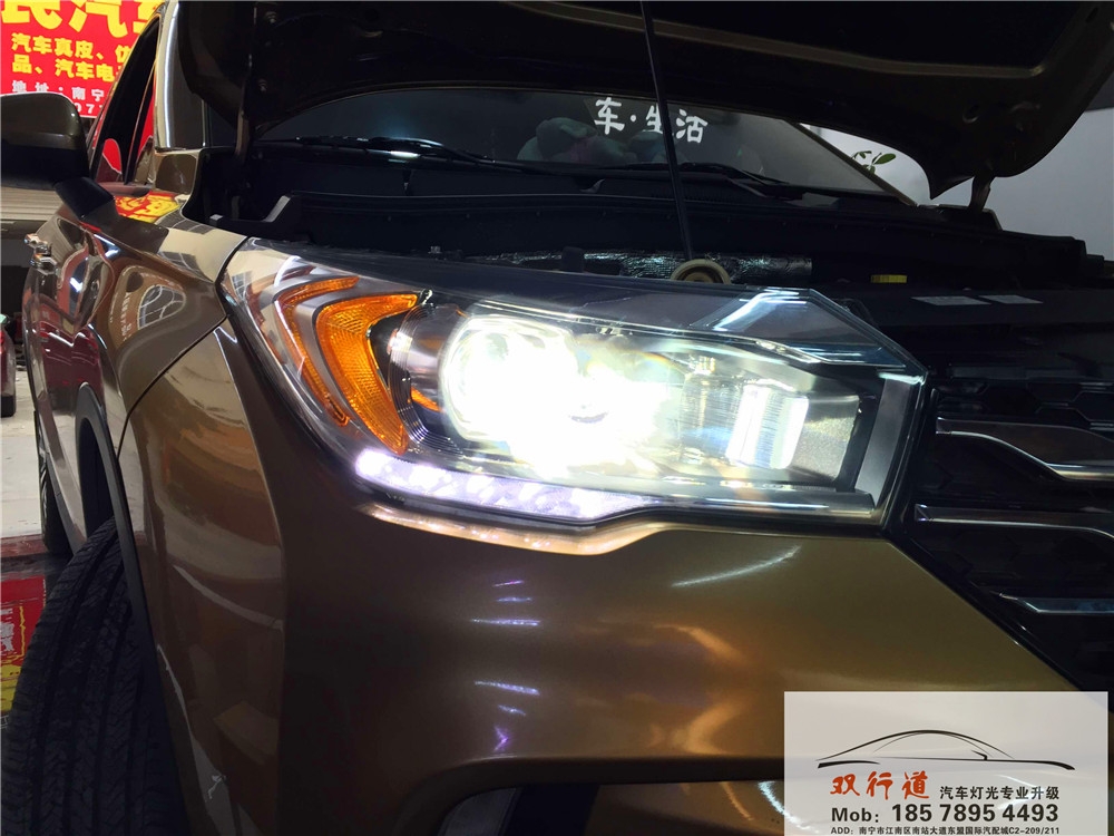 南寧雙行道車燈改裝-傳褀GS4升級巖崎海拉5雙光透鏡