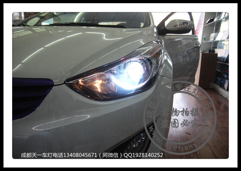 成都朗動(dòng)改裝車燈升級(jí)氙氣燈雙光透鏡日行燈